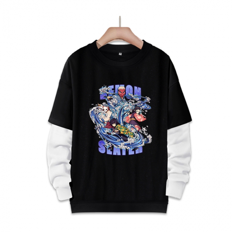 Demon Slayer Kimets Anime fake two-piece thick round neck sweater from S to 3XL