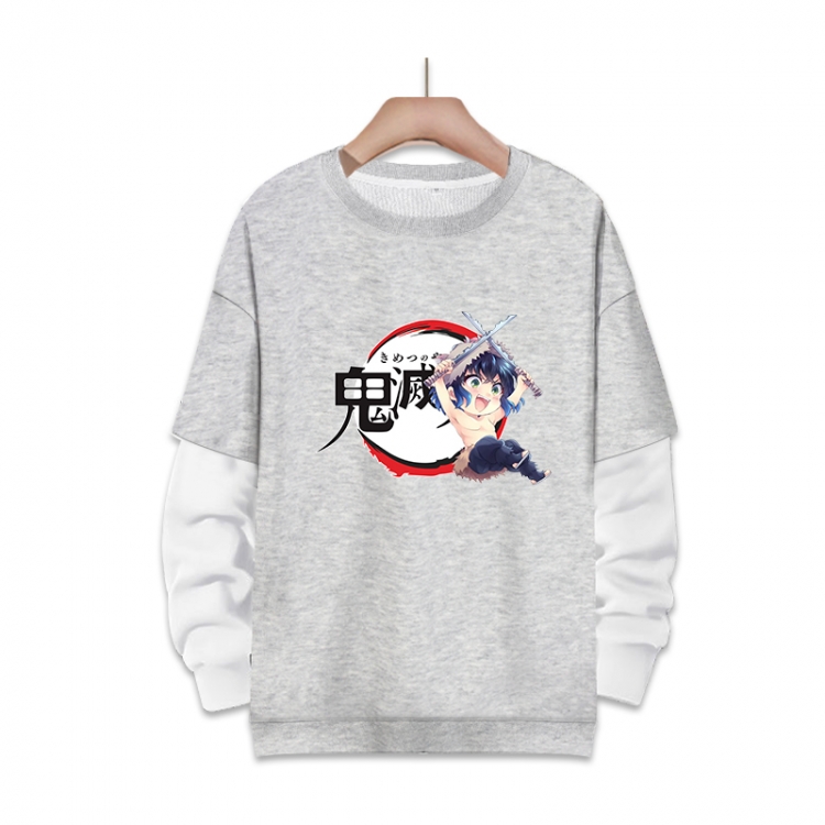 Demon Slayer Kimets Anime fake two-piece thick round neck sweater from S to 3XL