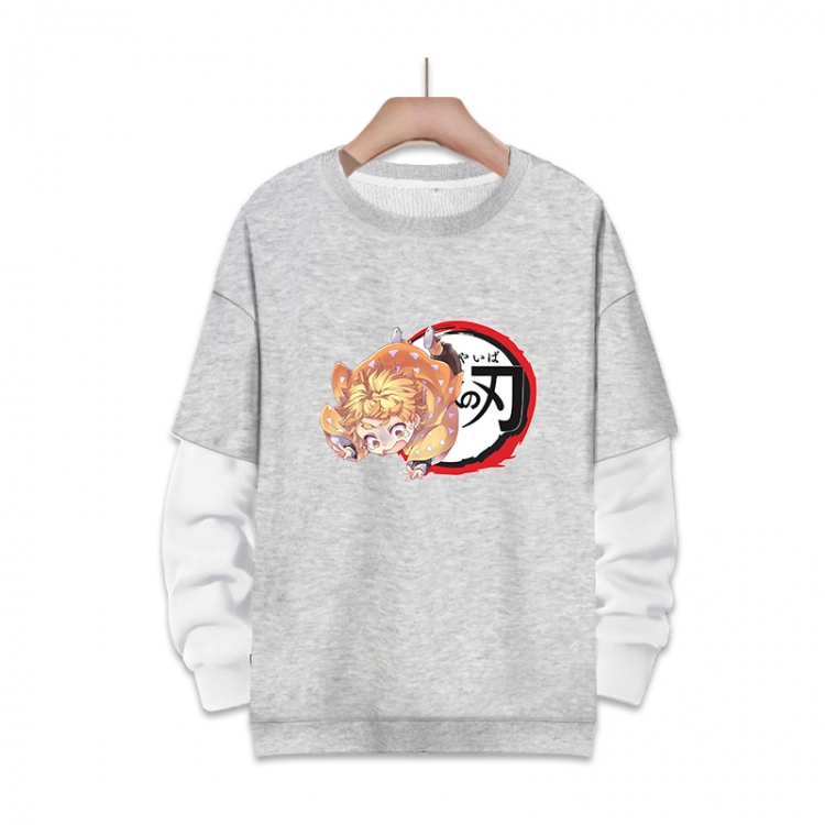 Demon Slayer Kimets Anime fake two-piece thick round neck sweater from S to 3XL