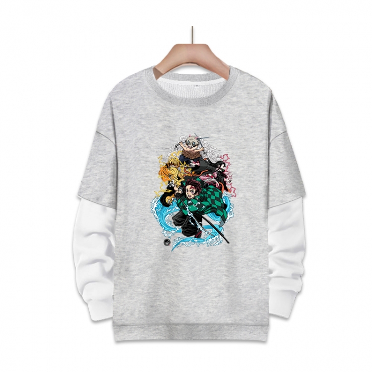 Demon Slayer Kimets Anime fake two-piece thick round neck sweater from S to 3XL