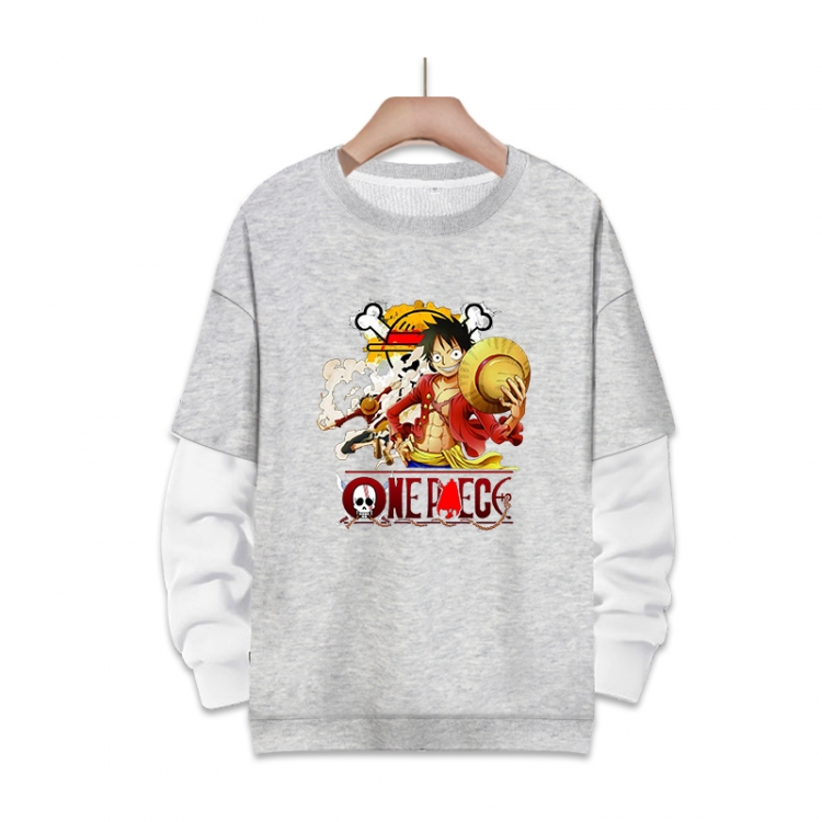 One Piece Anime fake two-piece thick round neck sweater from S to 3XL