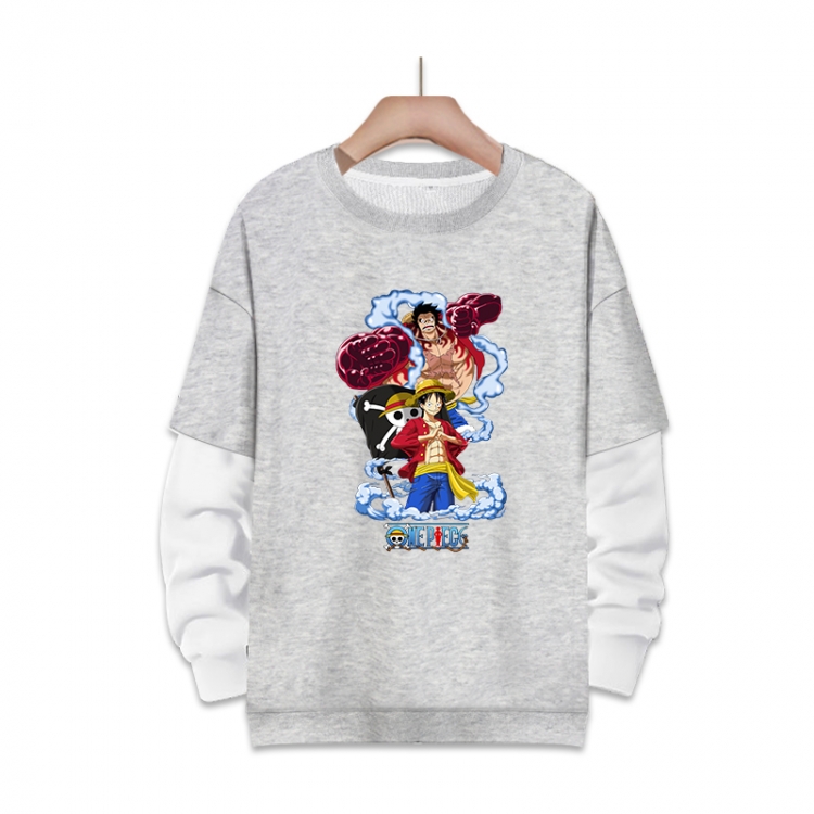 One Piece Anime fake two-piece thick round neck sweater from S to 3XL