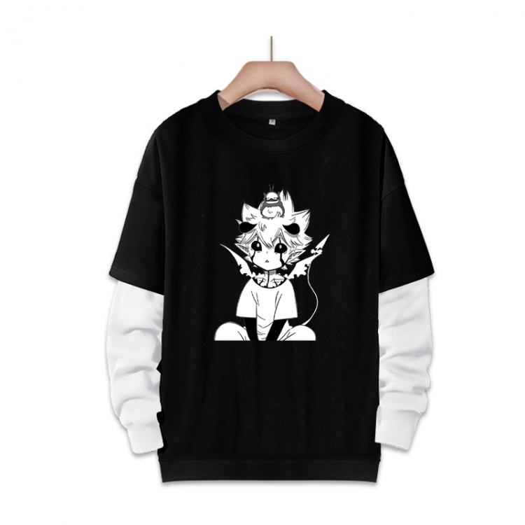 Black Clover Anime fake two-piece thick round neck sweater from S to 3XL