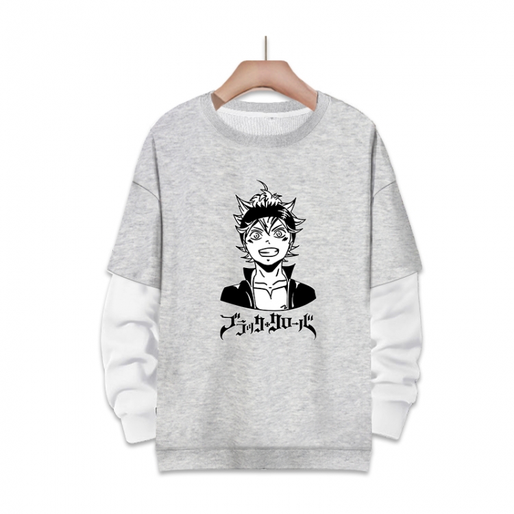 Black Clover Anime fake two-piece thick round neck sweater from S to 3XL