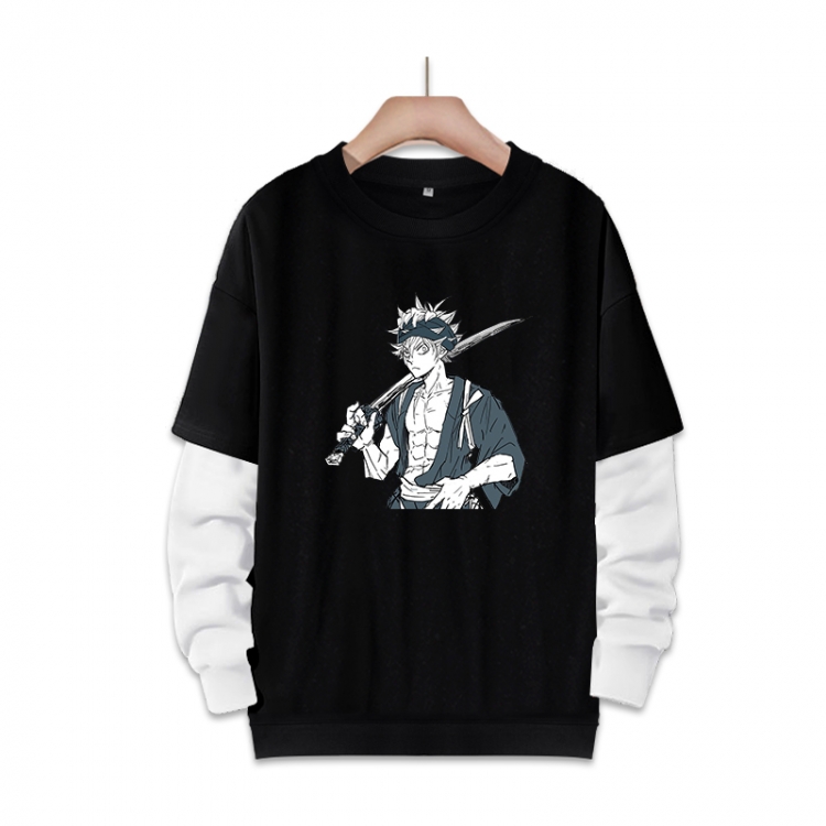 Black Clover Anime fake two-piece thick round neck sweater from S to 3XL