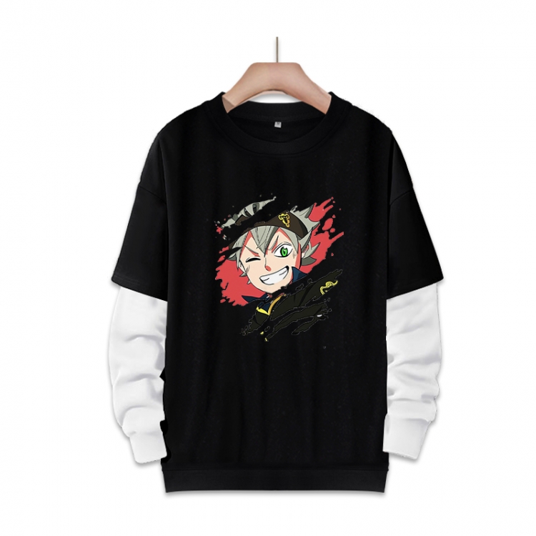 Black Clover Anime fake two-piece thick round neck sweater from S to 3XL