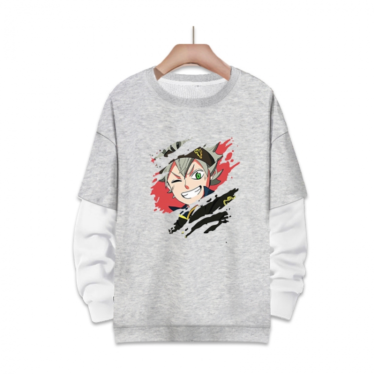 Black Clover Anime fake two-piece thick round neck sweater from S to 3XL