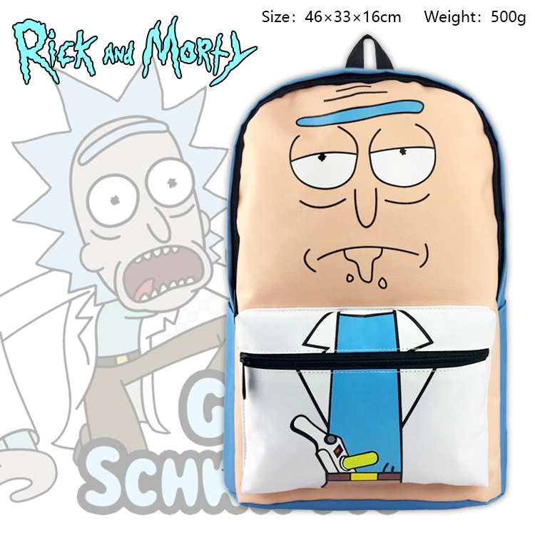 Rick and Morty Anime Backpack Outdoor Travel Bag 46X33X16cm 500g