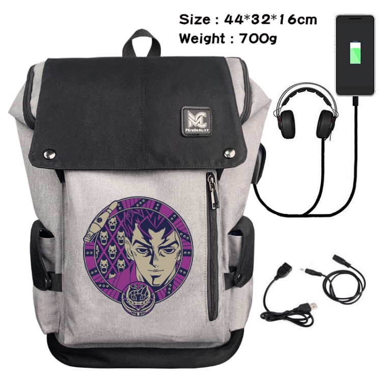JoJos Bizarre Adventure Animation anti-theft canvas bucket backpack 44X32X16CM
