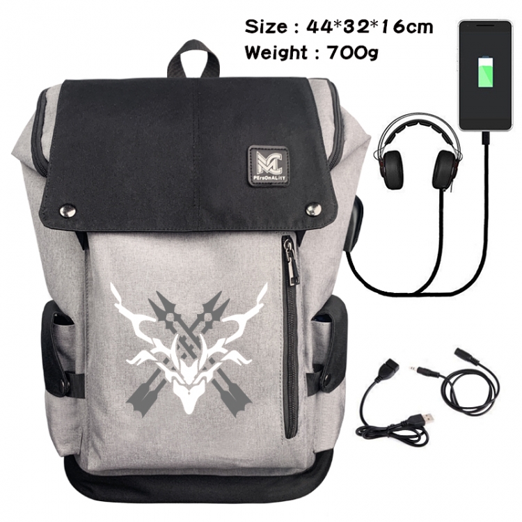 Honkai: Star Rail Animation anti-theft canvas bucket backpack 44X32X16CM