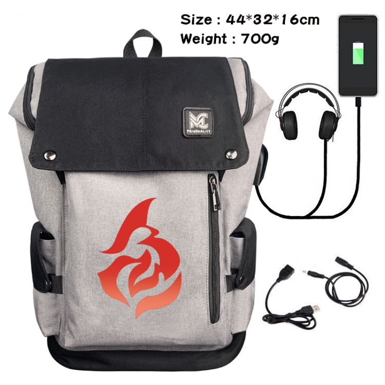 Honkai: Star Rail Animation anti-theft canvas bucket backpack 44X32X16CM