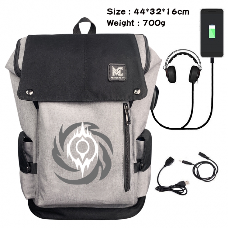 Honkai: Star Rail Animation anti-theft canvas bucket backpack 44X32X16CM