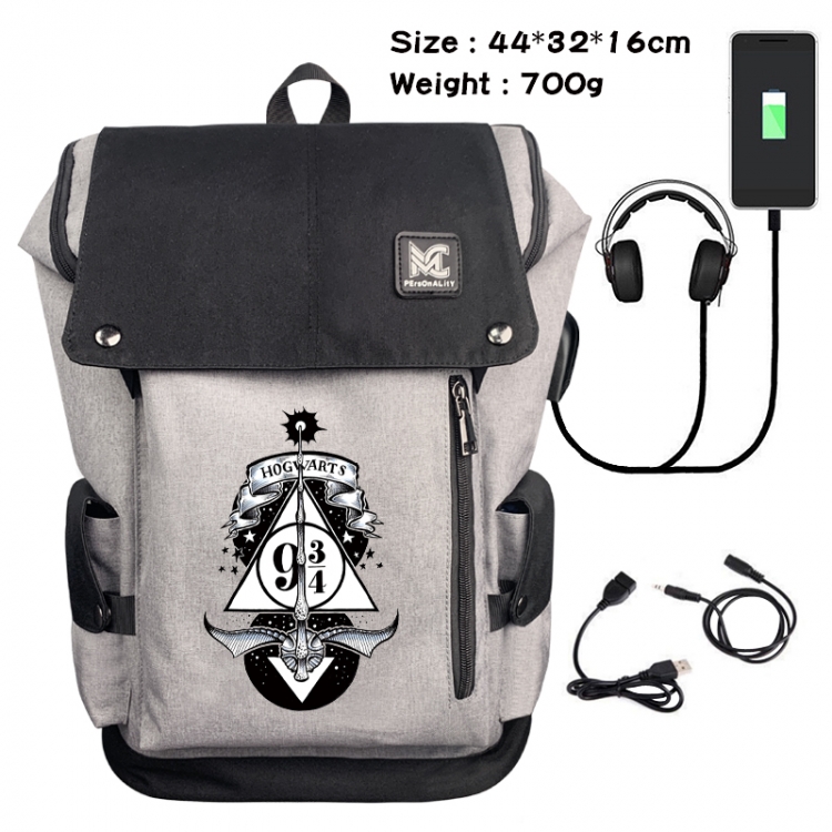 Harry Potter Animation anti-theft canvas bucket backpack 44X32X16CM
