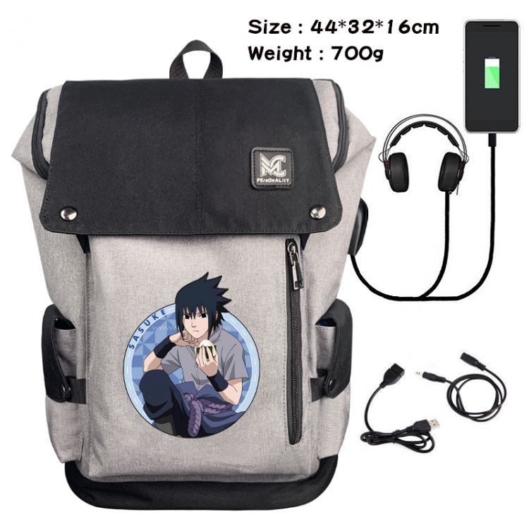 Naruto Animation anti-theft canvas bucket backpack 44X32X16CM