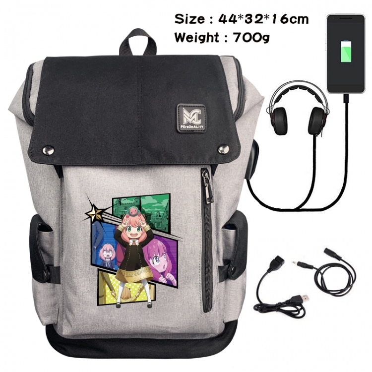 SPY×FAMILY Animation anti-theft canvas bucket backpack 44X32X16CM