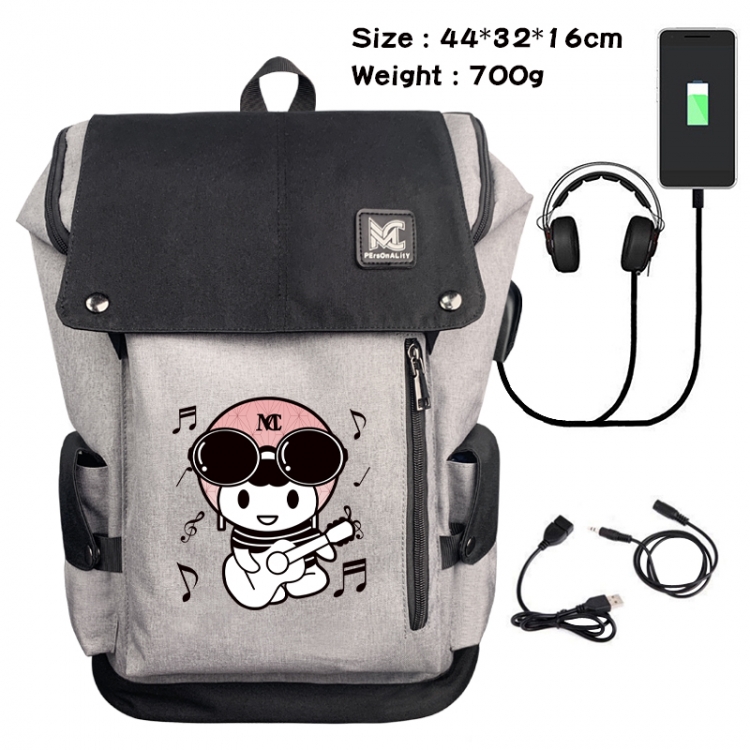 Helmeted Youth Animation anti-theft canvas bucket backpack 44X32X16CM