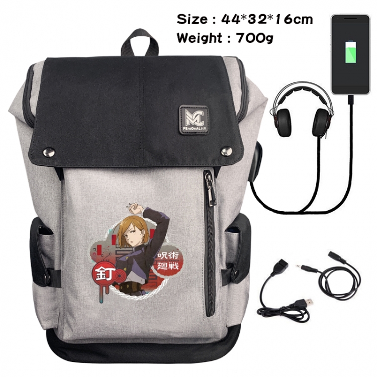 Jujutsu Kaisen Animation anti-theft canvas bucket backpack 44X32X16CM