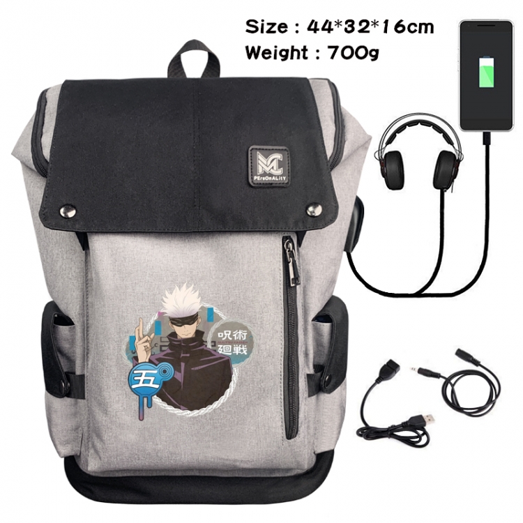 Jujutsu Kaisen Animation anti-theft canvas bucket backpack 44X32X16CM