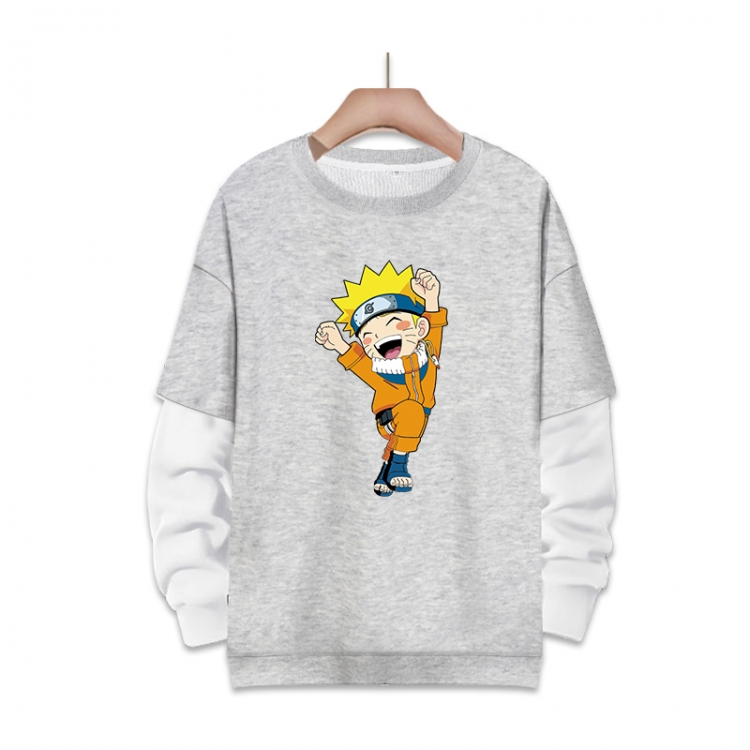 Naruto Anime fake two-piece thick round neck sweater from S to 3XL