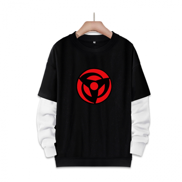 Naruto Anime fake two-piece thick round neck sweater from S to 3XL