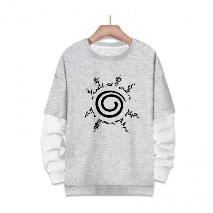 Naruto Anime fake two-piece thick round neck sweater from S to 3XL