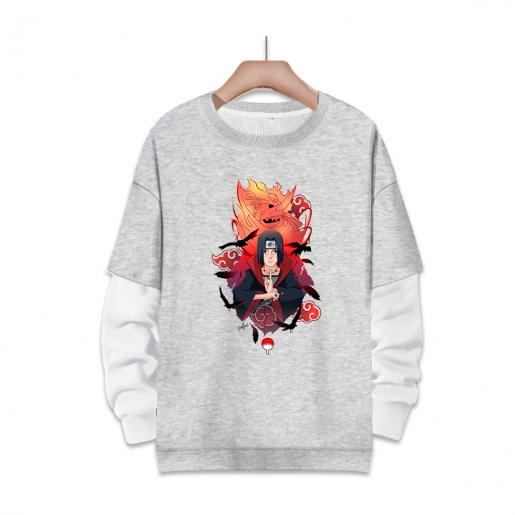 Naruto Anime fake two-piece thick round neck sweater from S to 3XL
