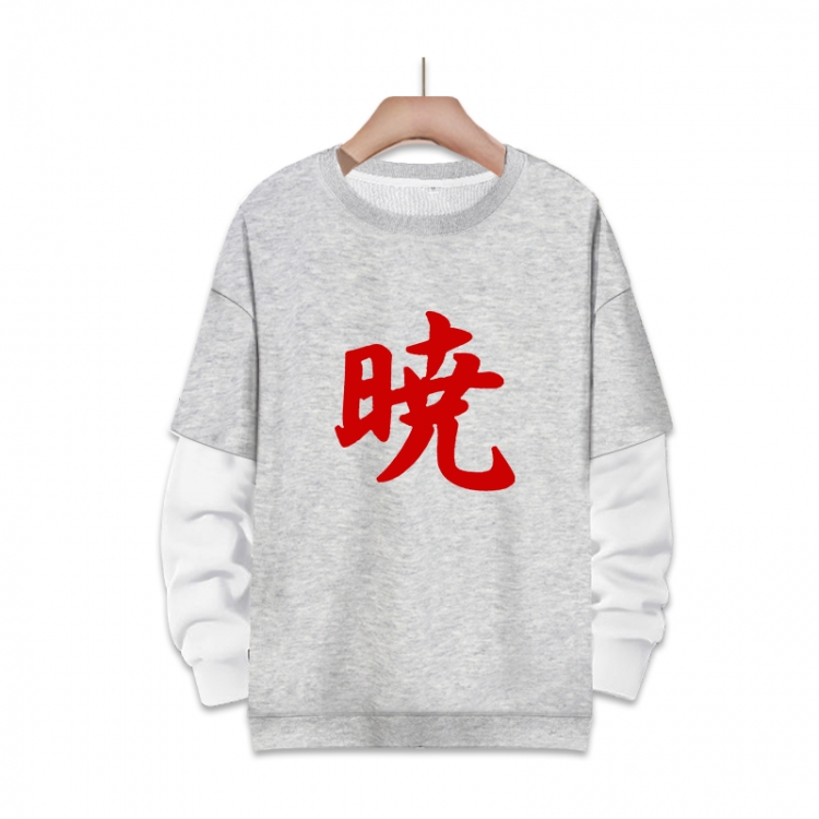 Naruto Anime fake two-piece thick round neck sweater from S to 3XL