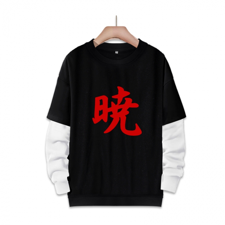 Naruto Anime fake two-piece thick round neck sweater from S to 3XL