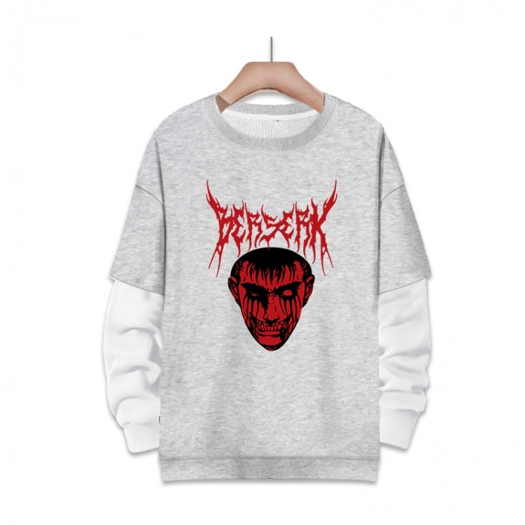 Berserk  Anime fake two-piece thick round neck sweater from S to 3XL