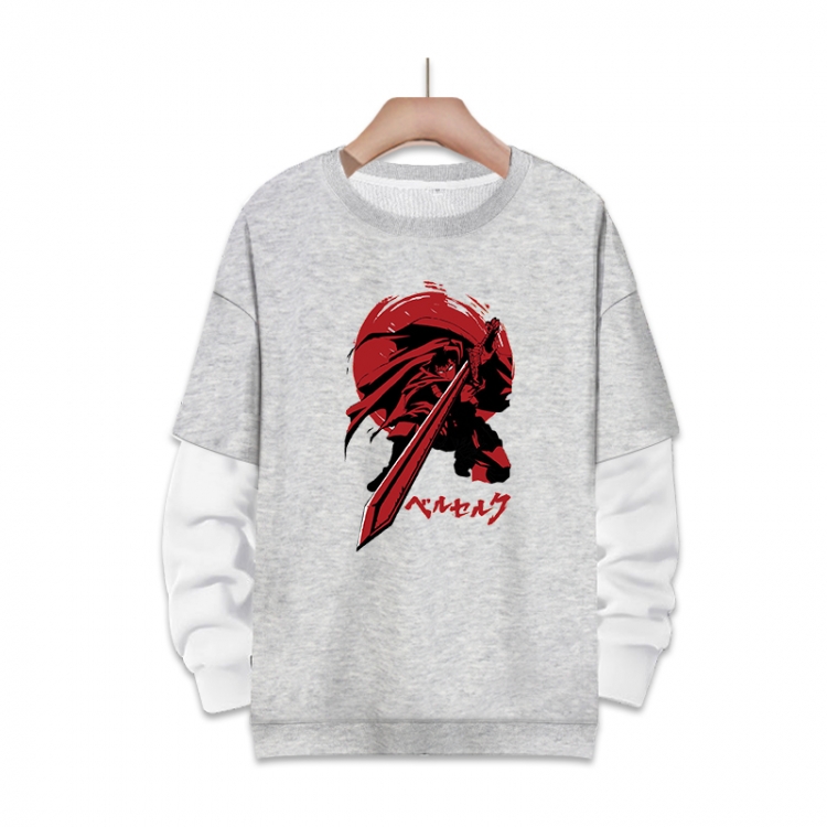 Berserk  Anime fake two-piece thick round neck sweater from S to 3XL