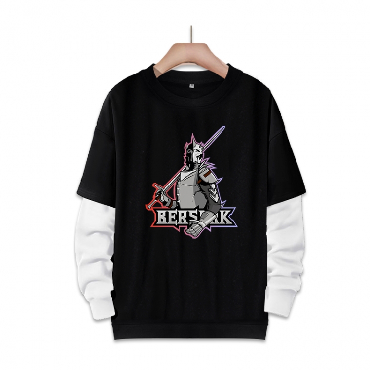 Berserk  Anime fake two-piece thick round neck sweater from S to 3XL