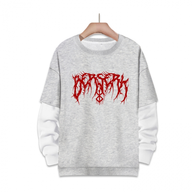 Berserk  Anime fake two-piece thick round neck sweater from S to 3XL