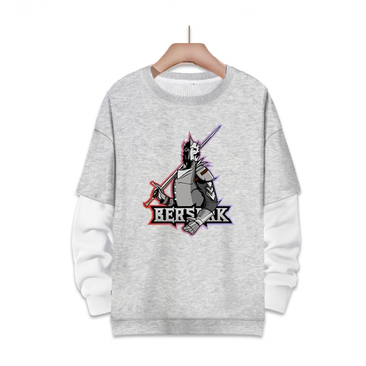 Berserk  Anime fake two-piece thick round neck sweater from S to 3XL