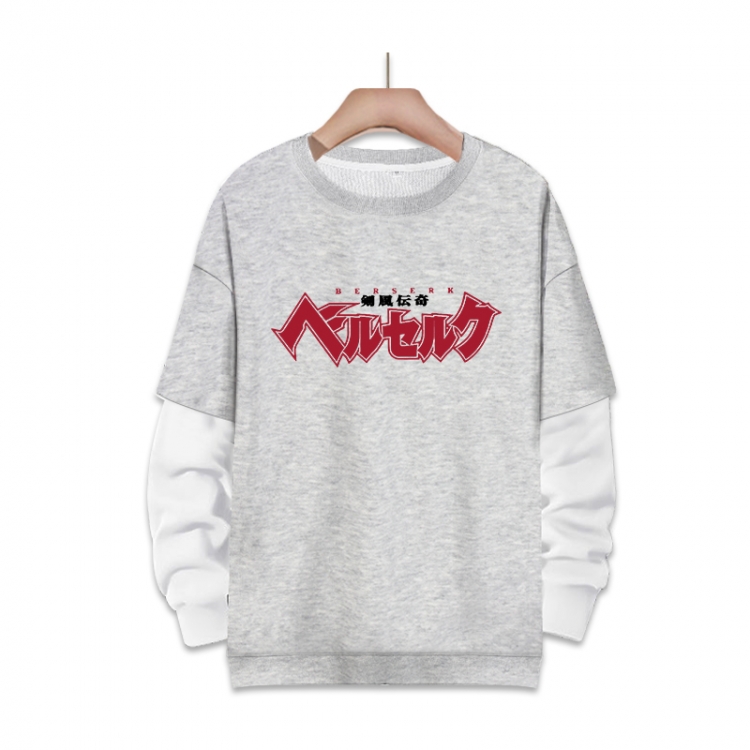 Berserk  Anime fake two-piece thick round neck sweater from S to 3XL