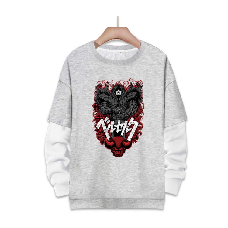 Berserk  Anime fake two-piece thick round neck sweater from S to 3XL