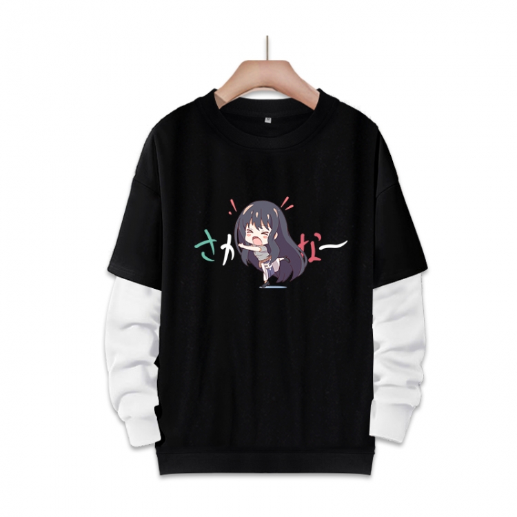 Lycoris Recoil  Anime fake two-piece thick round neck sweater from S to 3XL