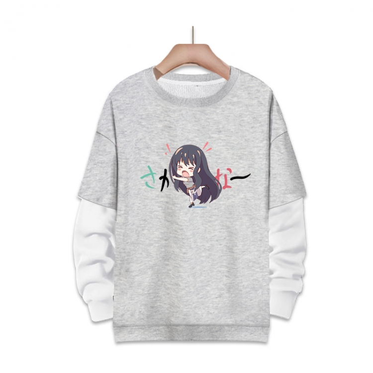 Lycoris Recoil  Anime fake two-piece thick round neck sweater from S to 3XL