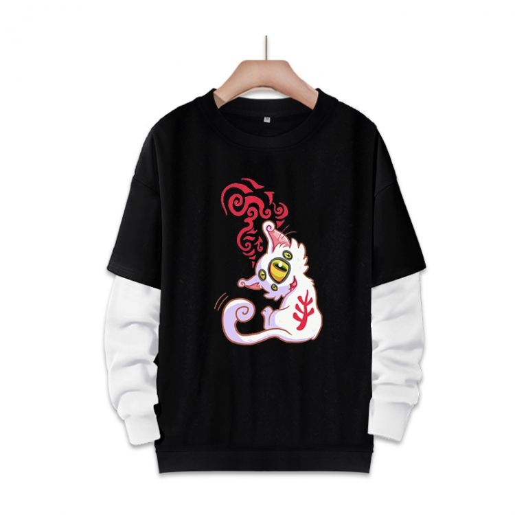 Tour of Bell and Bud  Anime fake two-piece thick round neck sweater from S to 3XL