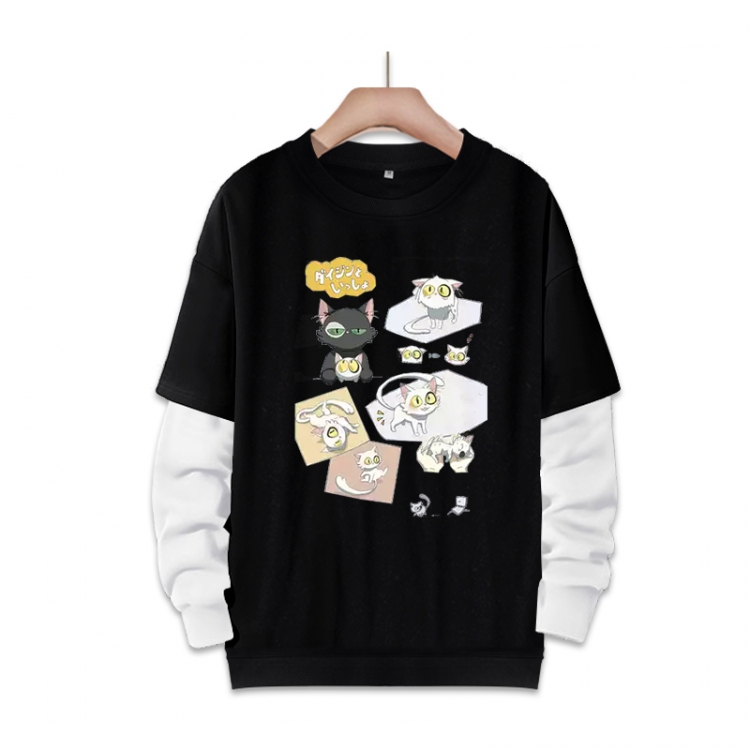 Tour of Bell and Bud  Anime fake two-piece thick round neck sweater from S to 3XL