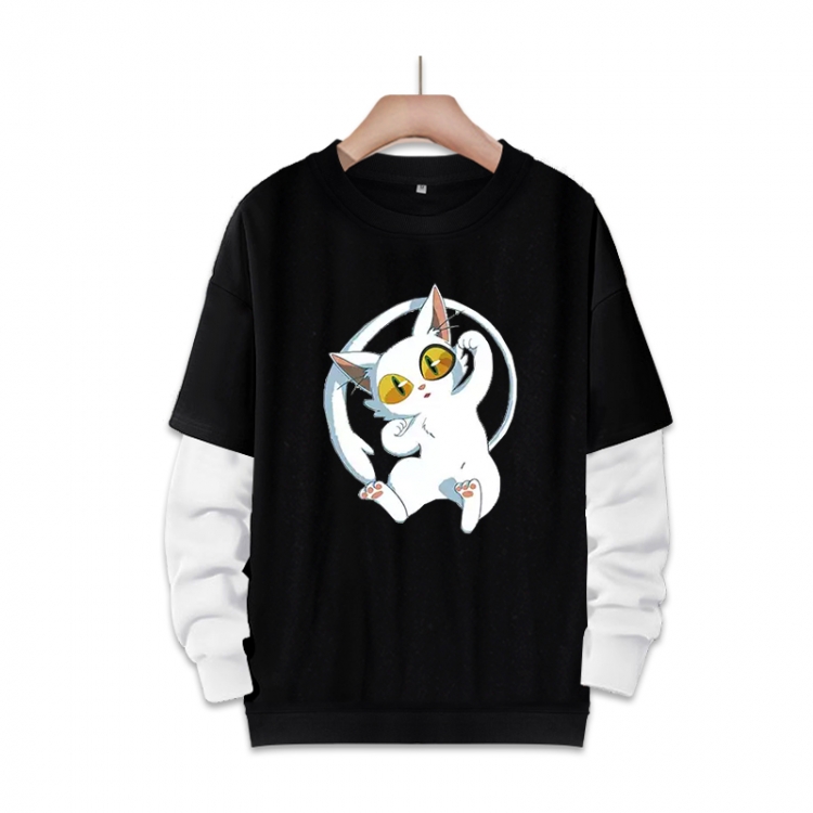 Tour of Bell and Bud  Anime fake two-piece thick round neck sweater from S to 3XL