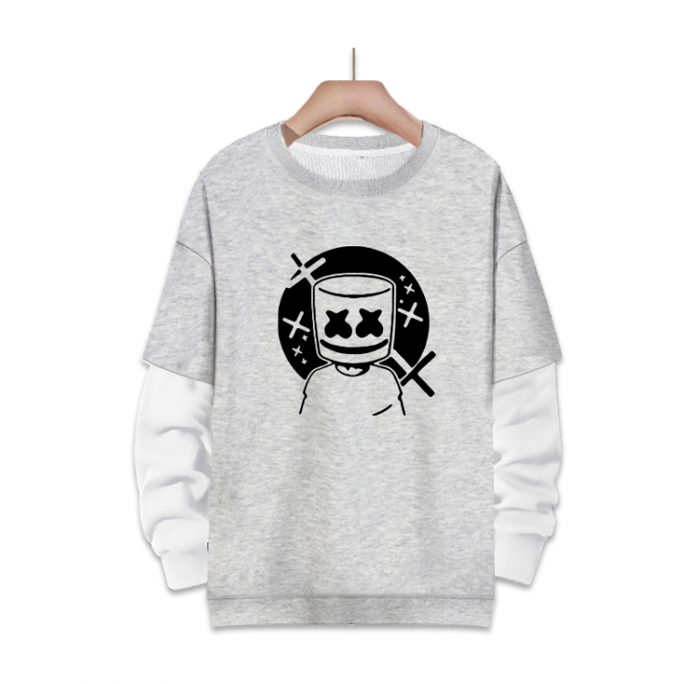 cotton candy Anime fake two-piece thick round neck sweater from S to 3XL