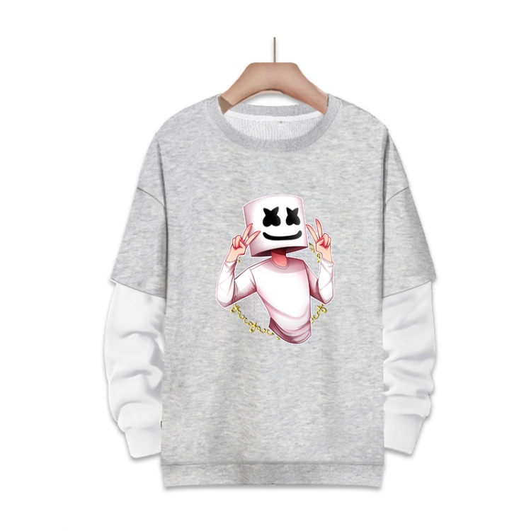 cotton candy Anime fake two-piece thick round neck sweater from S to 3XL