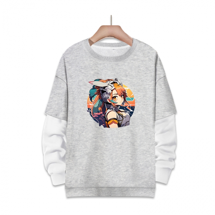 Arknights Anime fake two-piece thick round neck sweater from S to 3XL