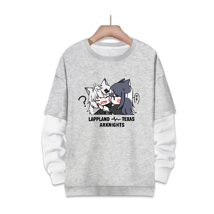 Arknights Anime fake two-piece thick round neck sweater from S to 3XL