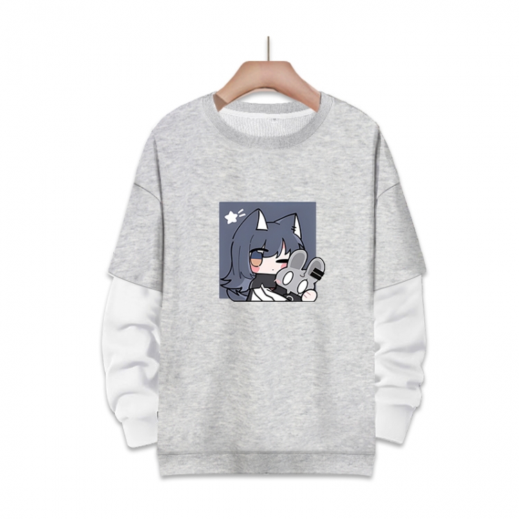 Arknights Anime fake two-piece thick round neck sweater from S to 3XL