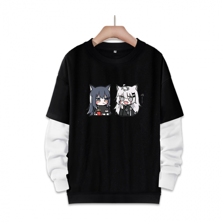 Arknights Anime fake two-piece thick round neck sweater from S to 3XL