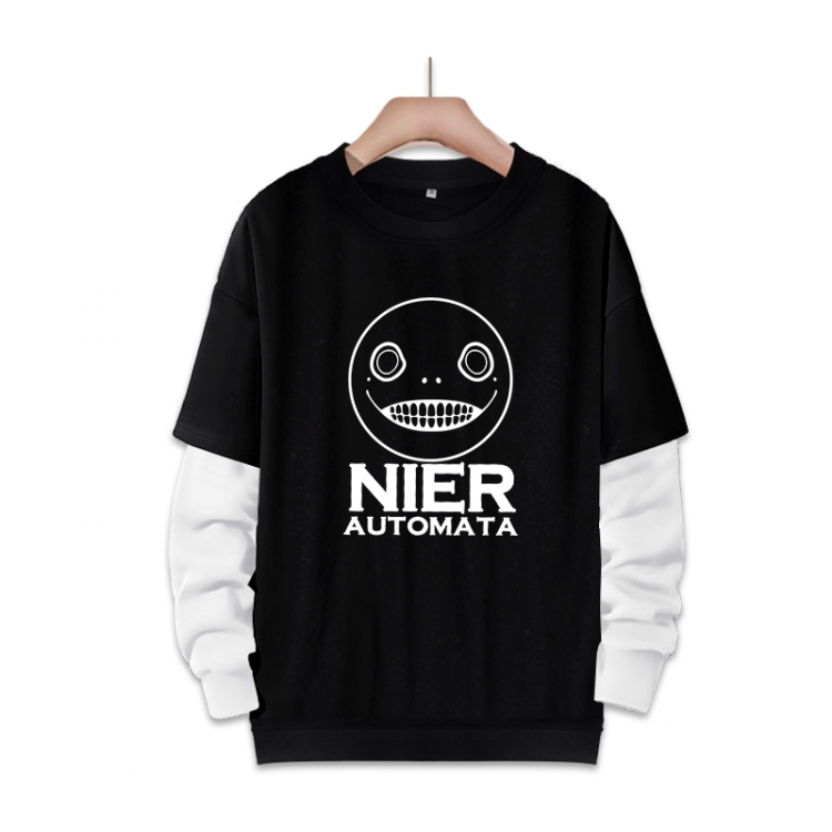 NieR:Automata Anime fake two-piece thick round neck sweater from S to 3XL