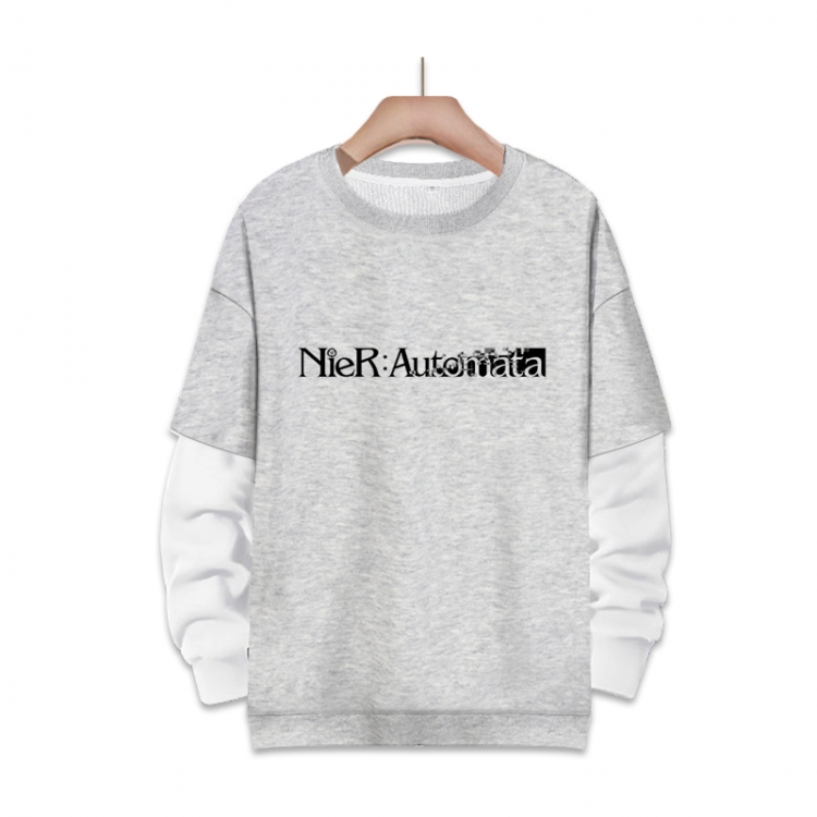 NieR:Automata Anime fake two-piece thick round neck sweater from S to 3XL