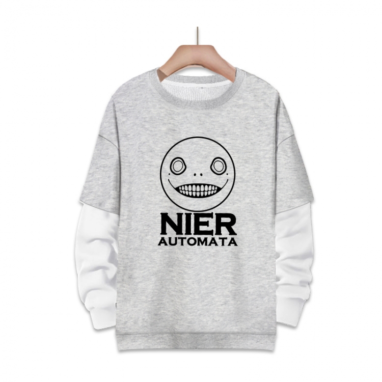 NieR:Automata Anime fake two-piece thick round neck sweater from S to 3XL