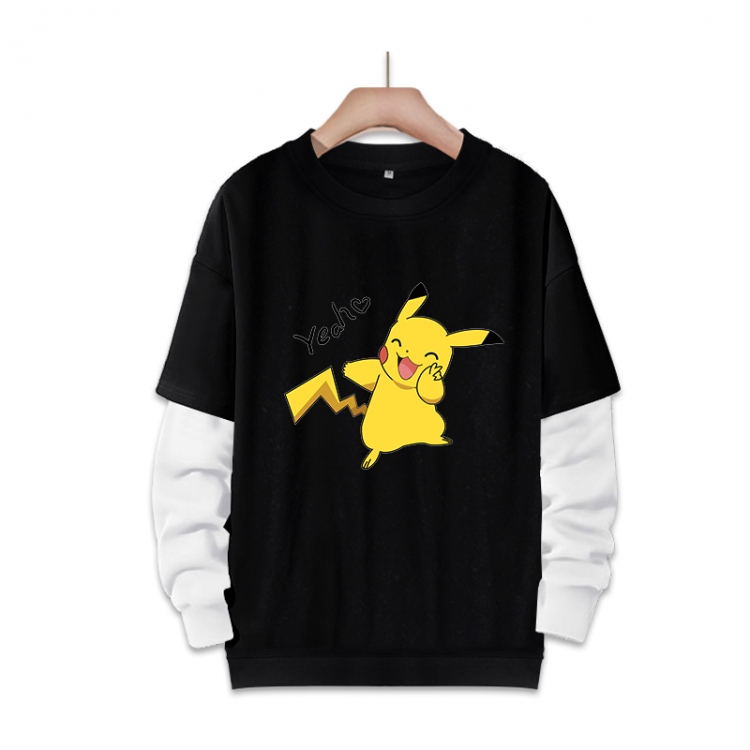 Pokemon Anime fake two-piece thick round neck sweater from S to 3XL